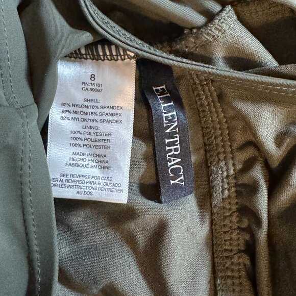 Ellen Tracy High Neck Keyhole One Piece SwimSuit Size 8 Green - Picture 5 of 5